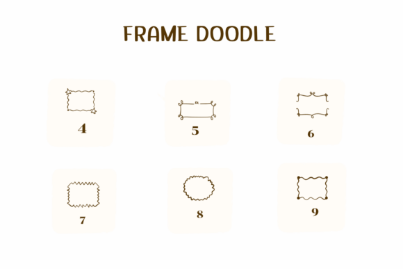 Frame Doodle Font PNG with transparent background - Preview 3