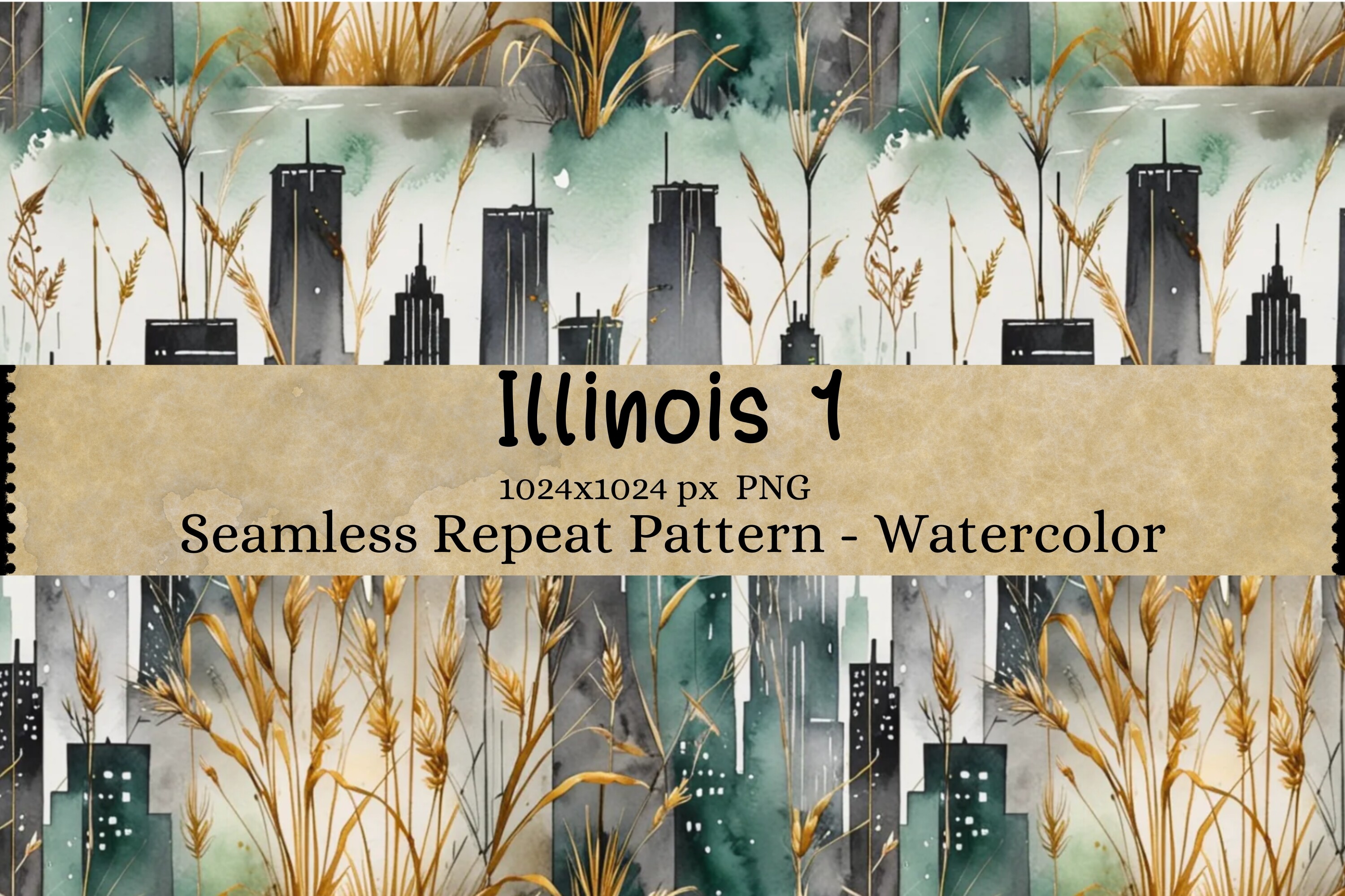 Illinois Seamless Repeat Pattern WC 1 Graphic by Millie Her Majesty ...