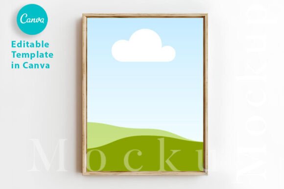 Modern Wood Frame Mockup, Canva Frame