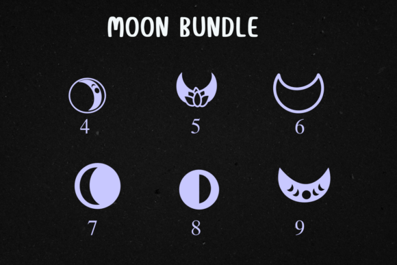 Moon Bundle Font PNG with transparent background - Preview 3