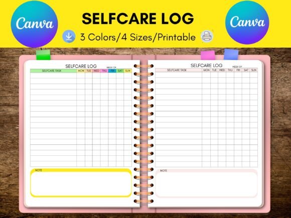 Self Care Tracker, Self Care Log