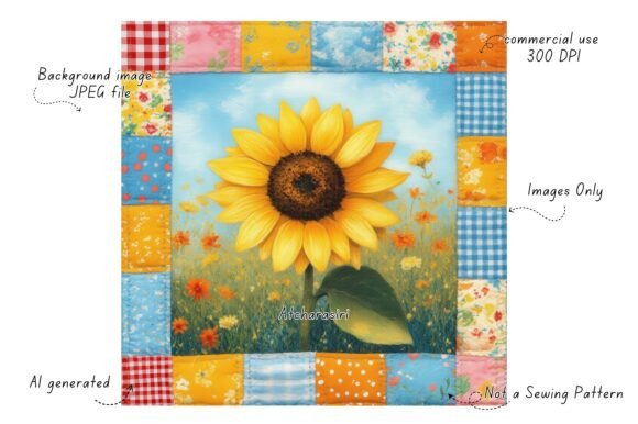 Spring Floral Patchwork Backgrounds