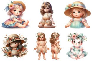 Summer Cute Baby Girl Clipart Bundle. Graphic by CitraGraphics ...