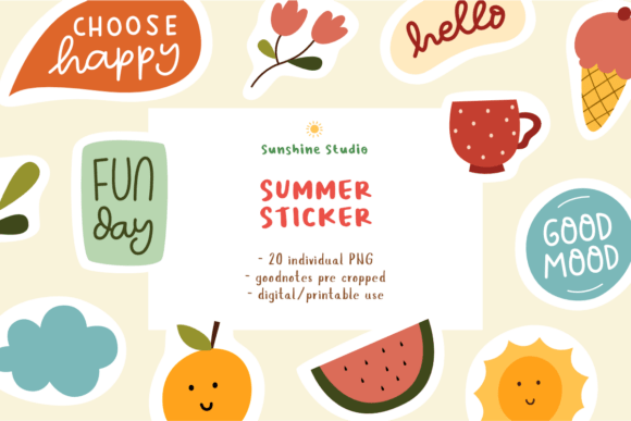 Summer Digital Stiker For Goodnotes Graphics