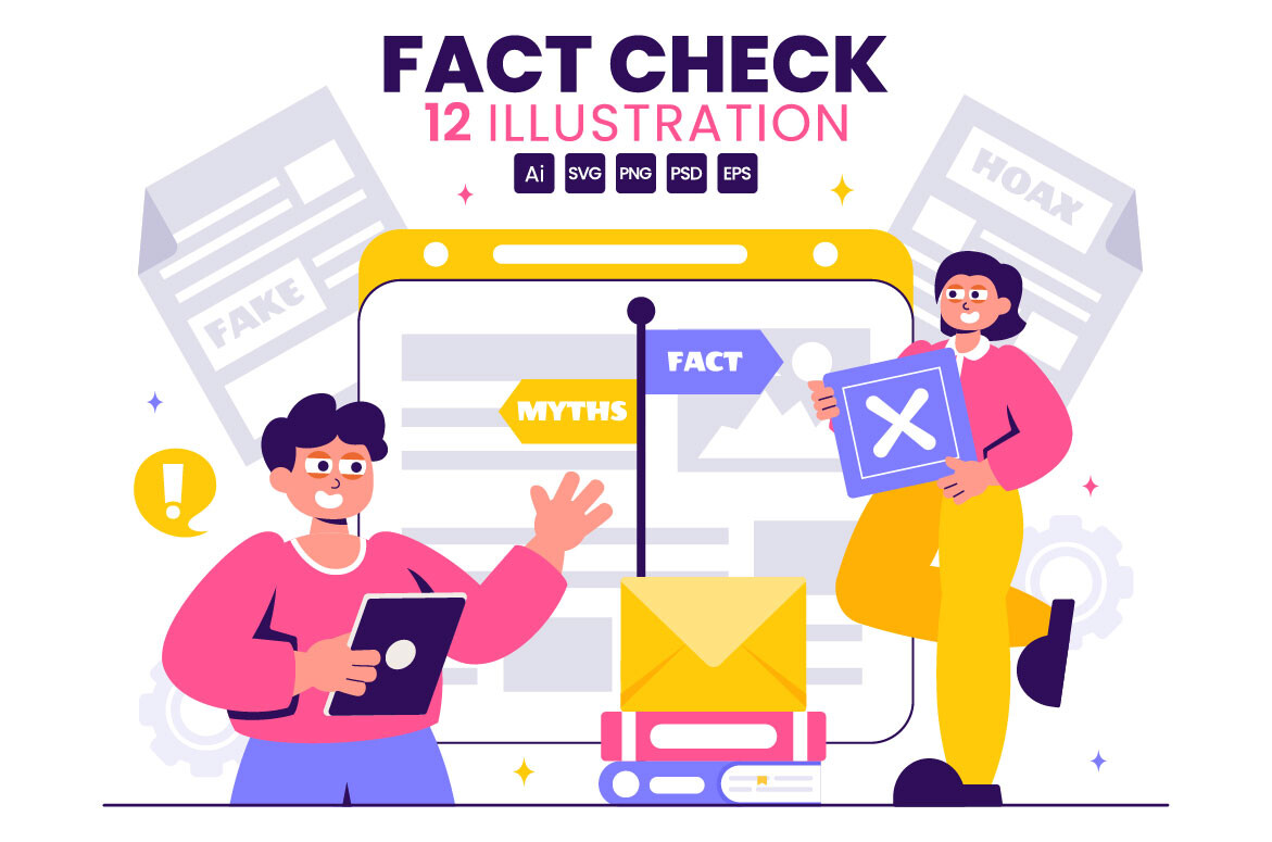 Factcheck Examples Graphic 12 Myths Vs Fact Check News Illustration Graphic by denayunecf ...