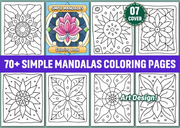 70 Simple Mandala Coloring Pages KDP