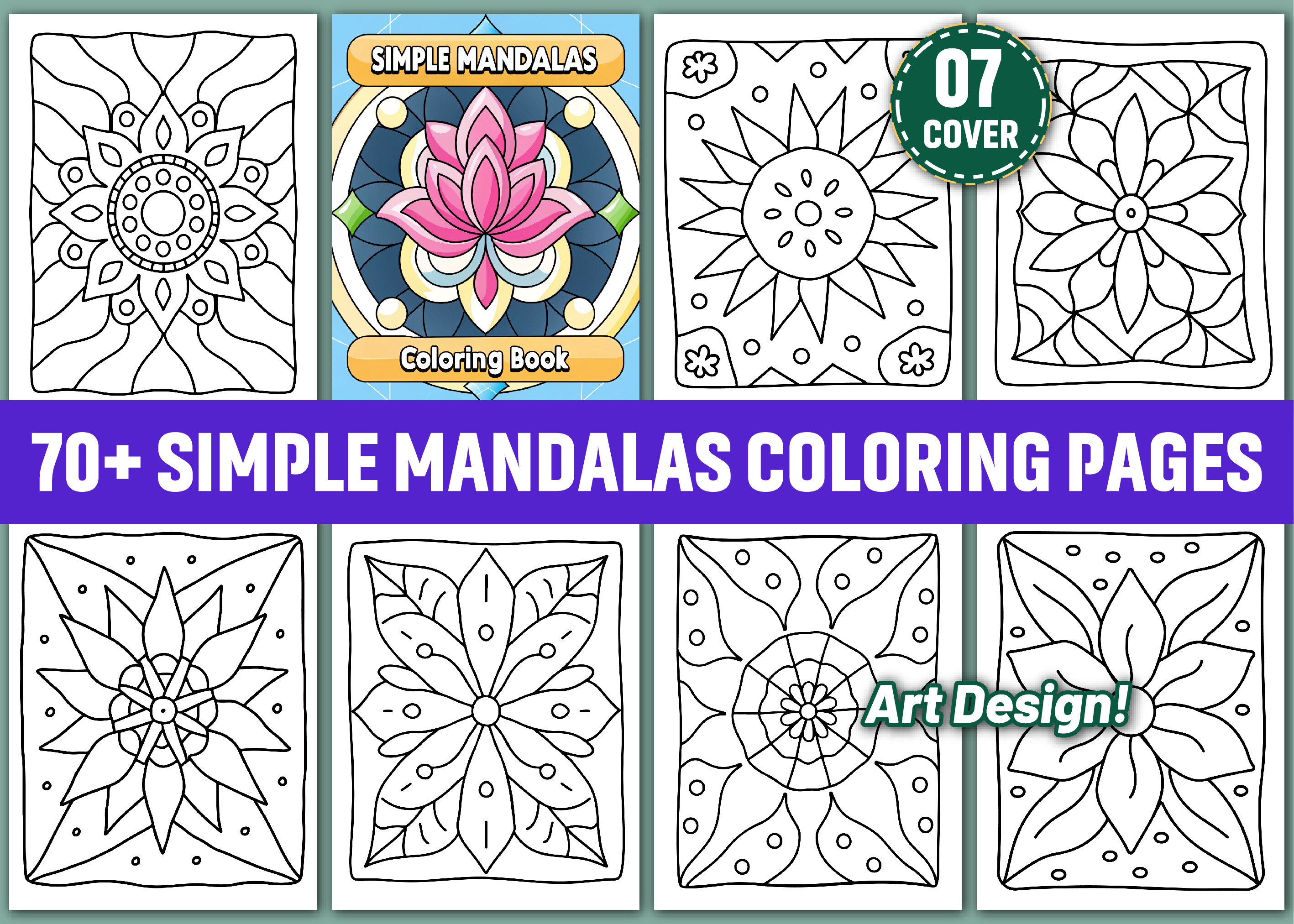 70 Simple Mandala Coloring Pages KDP