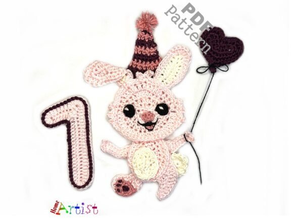Crochet Number 1 Bunny Pattern
