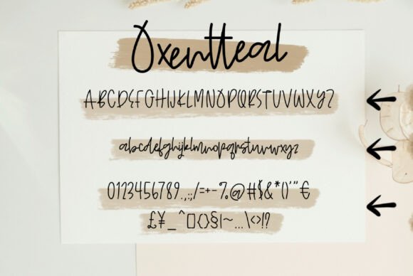 Oxentteal Font font preview - 5