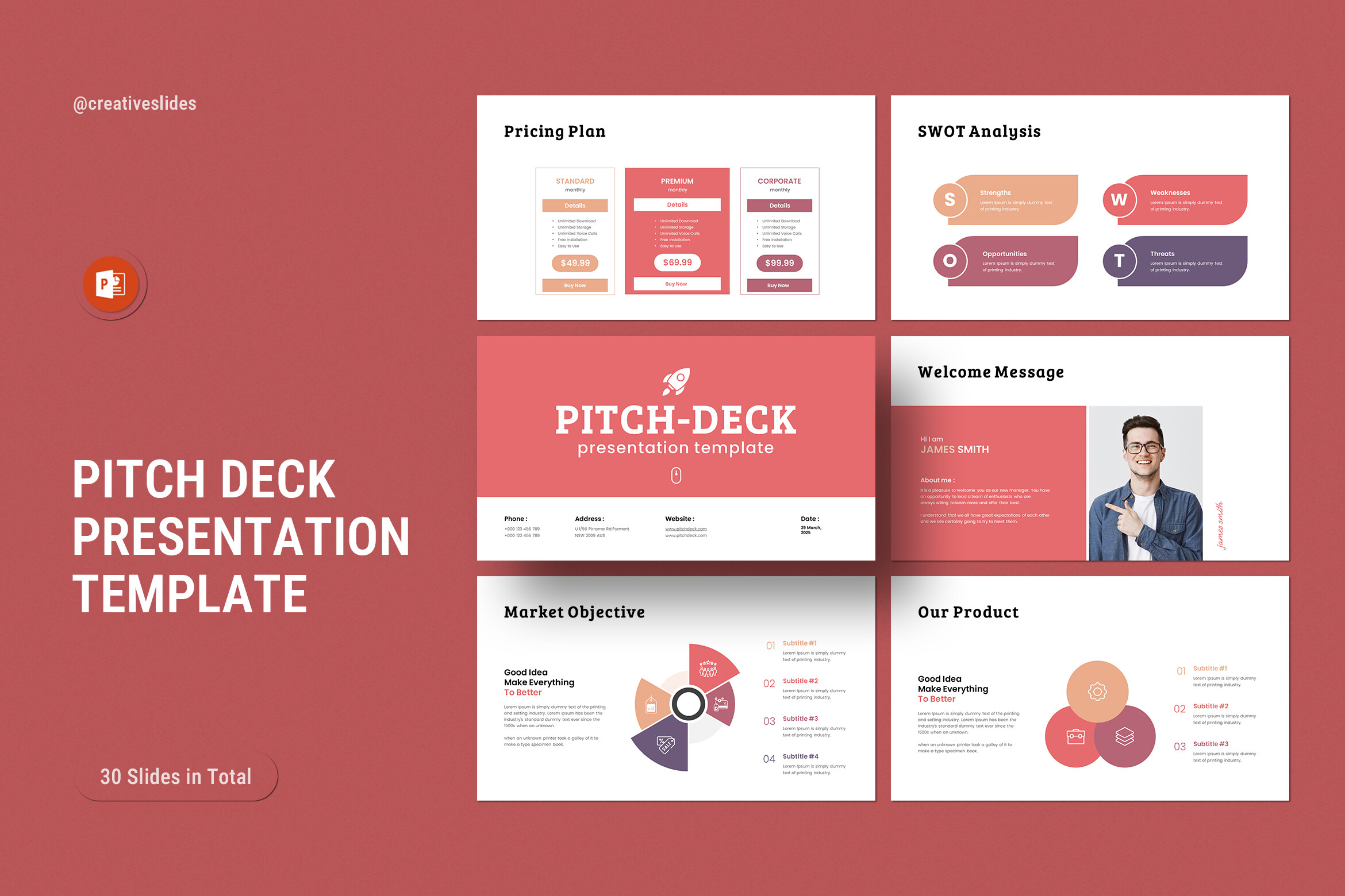 Plantilla de presentación para pitch deck profesional