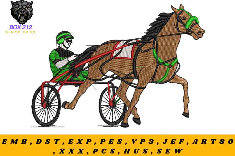 Race Horse Embroidery Design