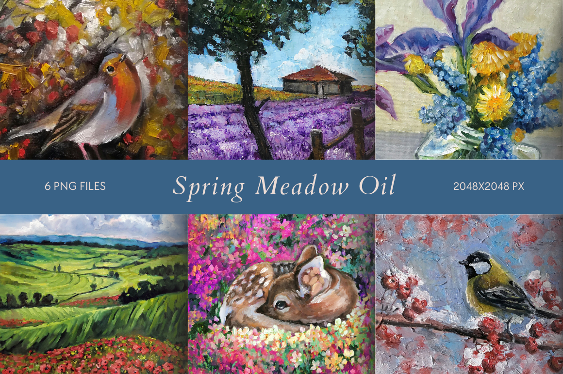 Spring Meadow Graphics Spring Meadow Oil Graphic by All_Design98 · Creative Fabrica