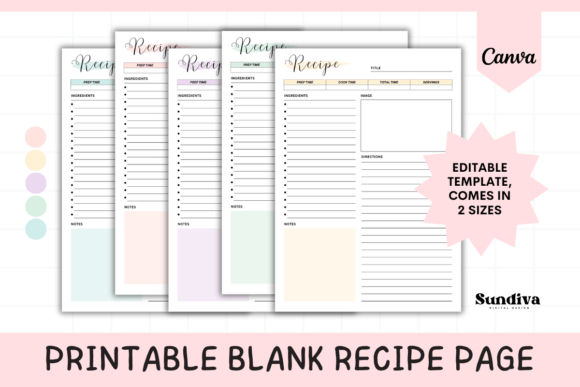 Blank Recipe Page Canva Template 2