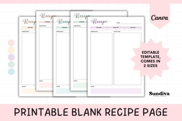 Blank Recipe Page Canva Template 6