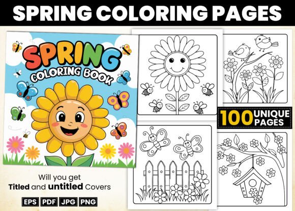 Bold and Easy Spring Coloring Book Pages