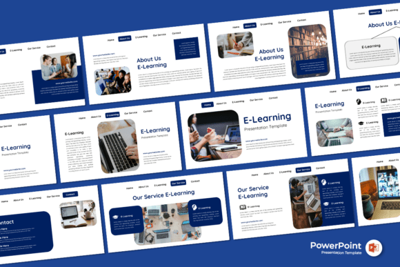 Preview of E Learning - PowerPoint Template education presentation template