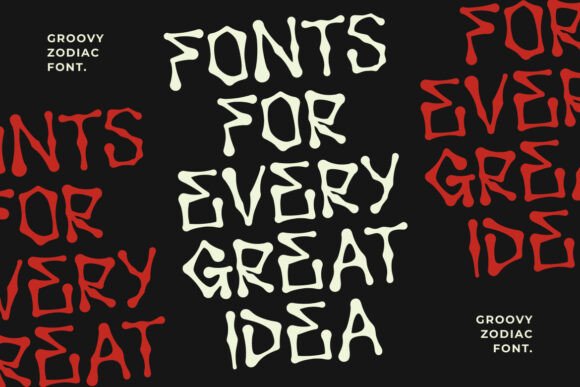 Groovy Zodiac Font PNG with transparent background - Preview 5
