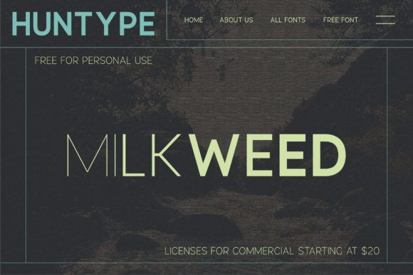 Milkweed Font PNG with transparent background - Preview 1