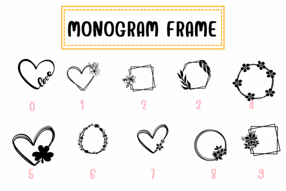 Monogram Frame Font PNG with transparent background - Preview 5
