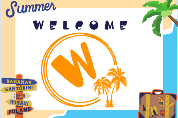 Monogram Summer Font PNG with transparent background - Preview 1