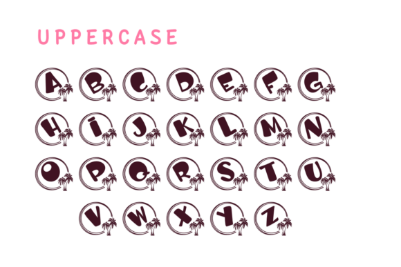 Monogram Summer Font PNG with transparent background - Preview 3