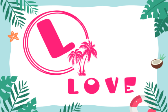 Monogram Summer Font PNG with transparent background - Preview 5