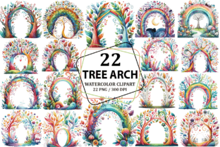 Watercolor Whimsical Tree Arch Clipart Graphic by Pixelique · Creative ...