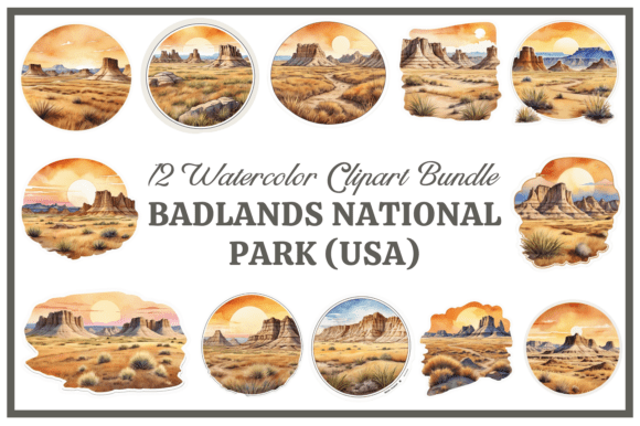 Badlands National Park Clipart Bundle Graphic by Jugo's Universe ...