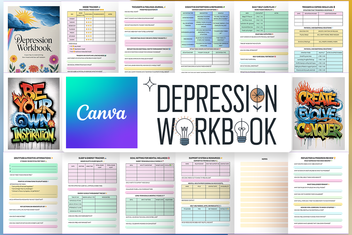 Depression Workbook Graphic by KDP Studio · Creative Fabrica