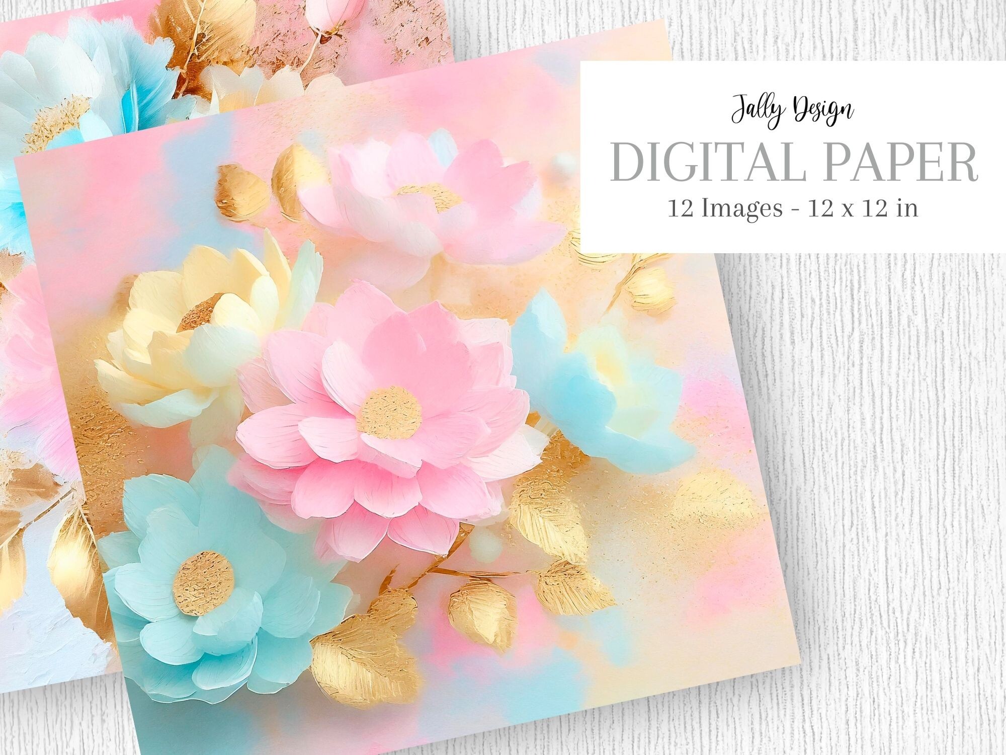 Dreamy Pastel Flowers Digital Paper Graphic by jallydesign · Creative ...