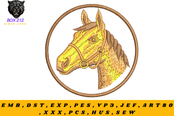 Graceful Horse Embroidery Design Konie Projekt haftu Przez BOX 212