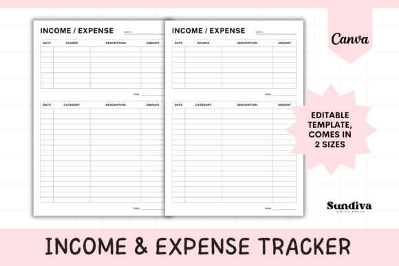 Income & Expense Tracker Sheet Canva 3