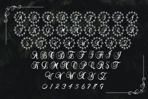 Leaf Monogram Font PNG with transparent background - Preview 1
