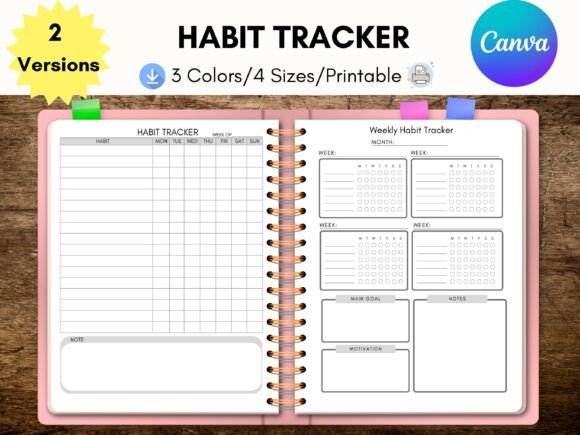 Monthly Habit Tracker Habit Journal