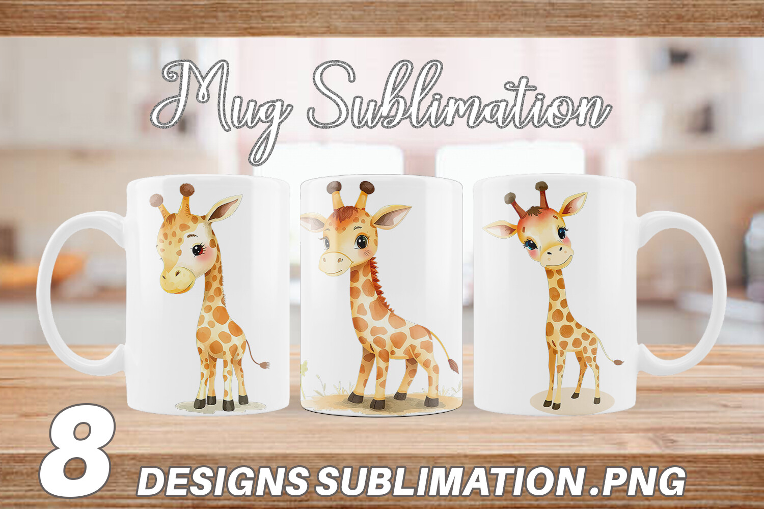 Mug Wrap Giraffe Wildlife Graphic by Artnoy · Creative Fabrica