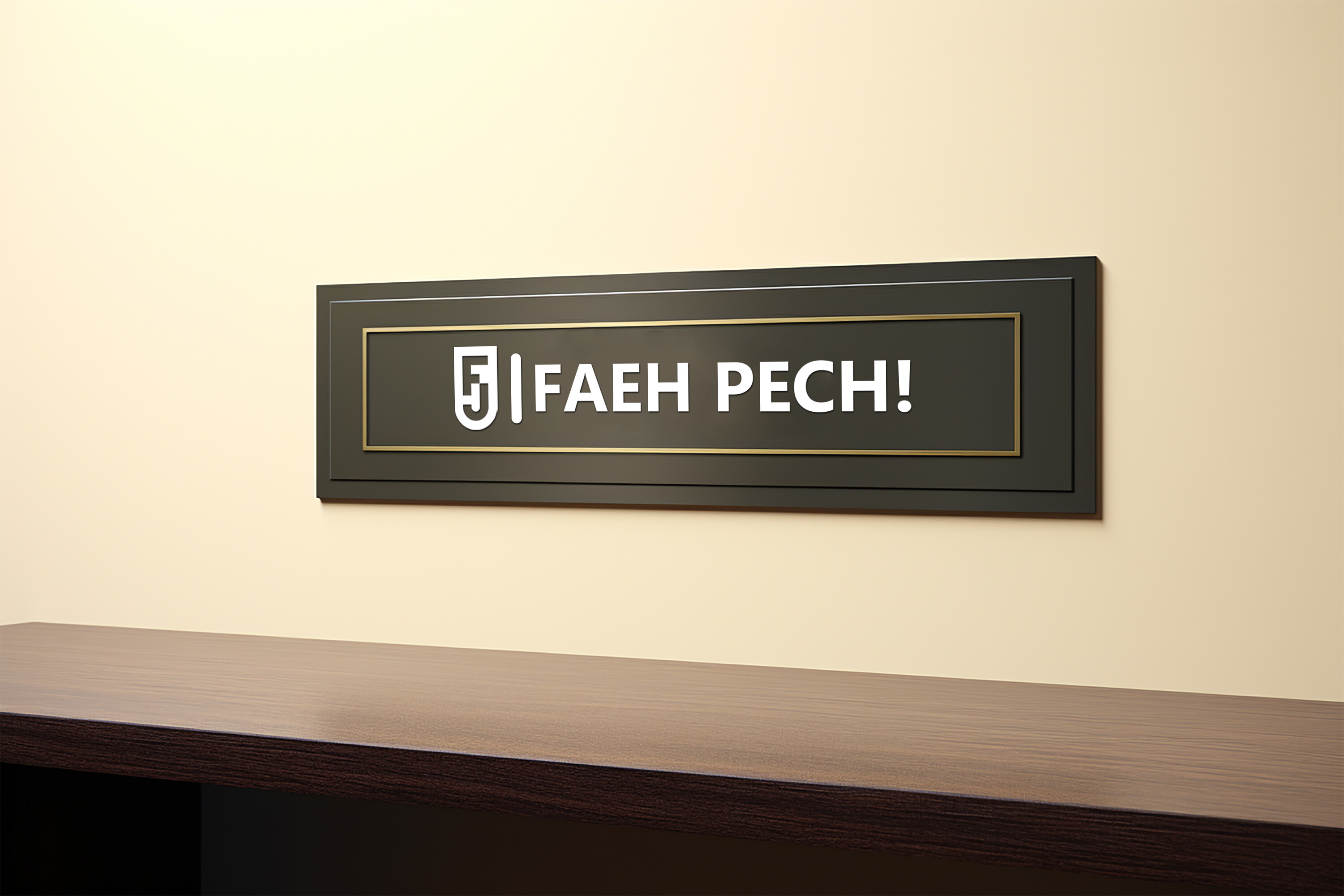 Office Wall Name Plate Mockup