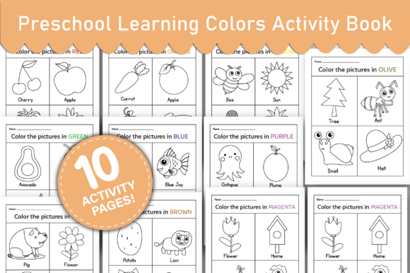 Preschool Learning Colors Activity Book Graphic by little learners loom ...