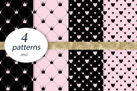 Princess Crown Paper Pink Heats Backdrop