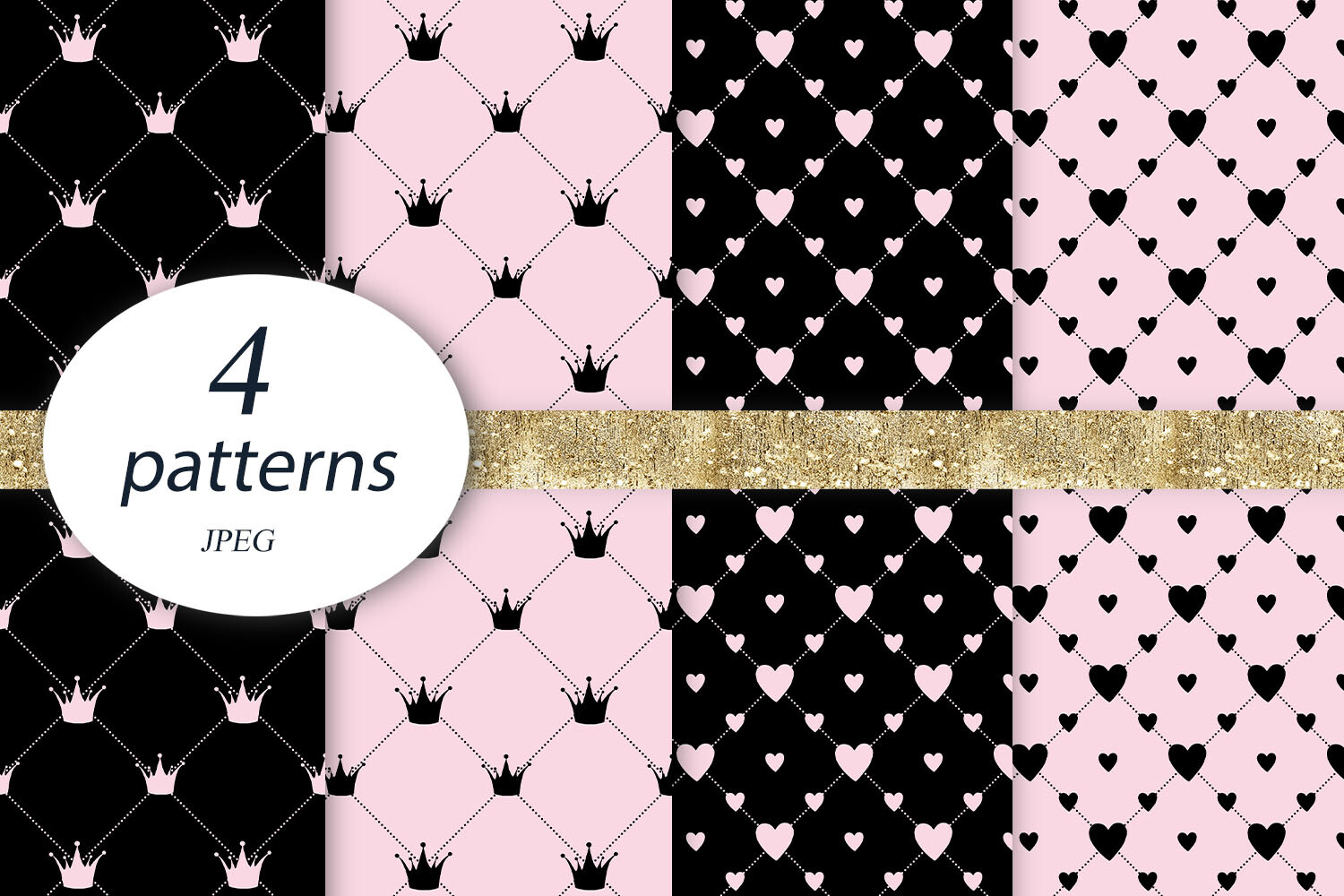 Princess Crown Paper Pink Heats Backdrop