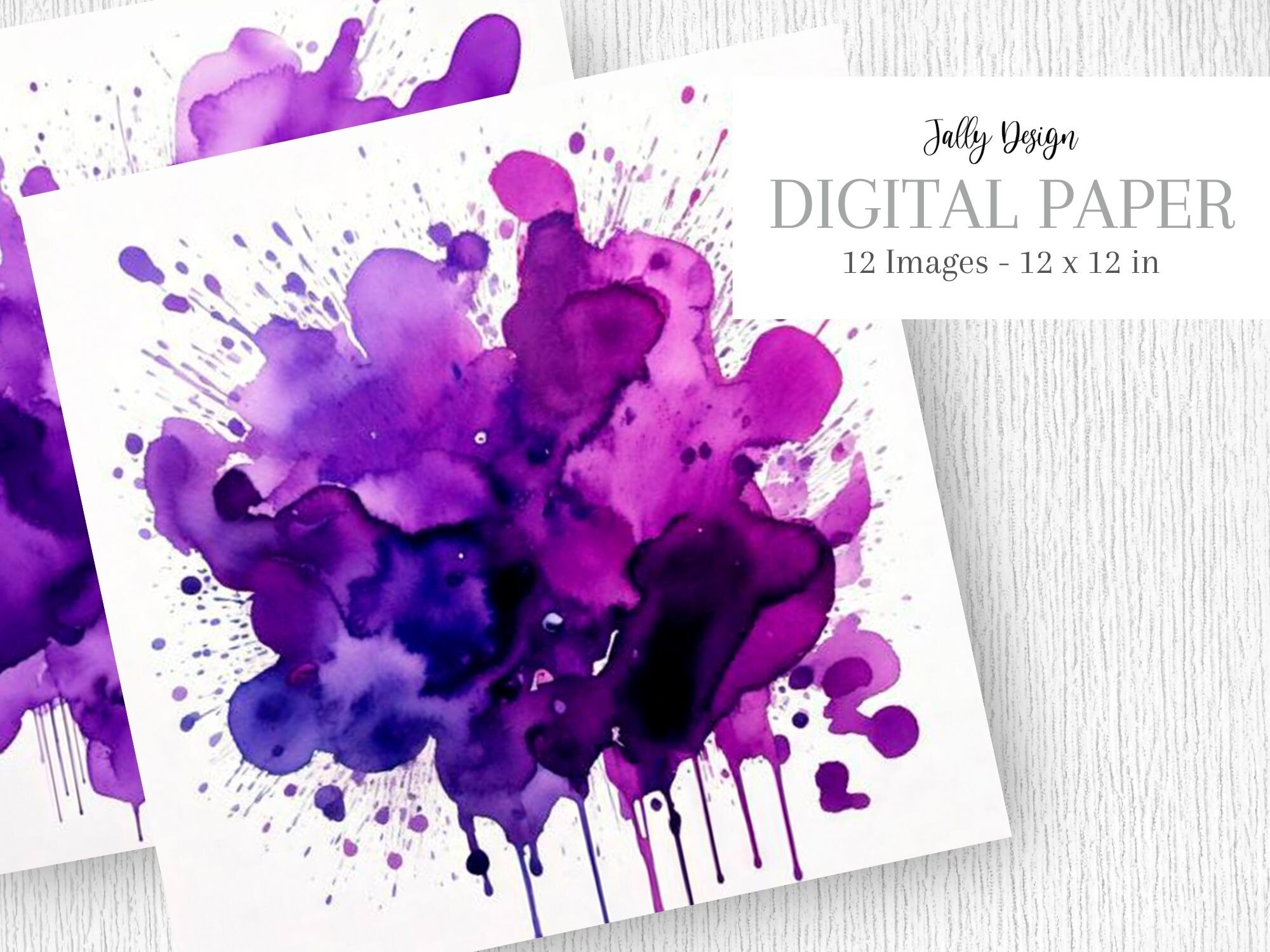 Royal Splashes Graphics Royal Purple Watercolor Paint Splashes Graphic by jallydesign ...