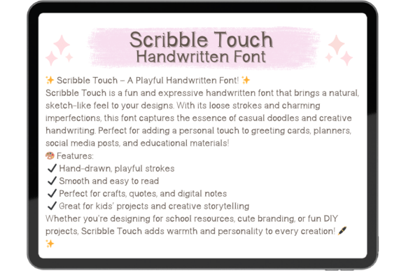 Scribble Touch Font PNG with transparent background - Preview 1