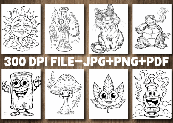 Stoner Coloring Book Pages Graphic by Design Hub  Creative Fabrica