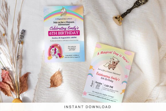 Unicorn Rainbow Girl’s Birthday Party