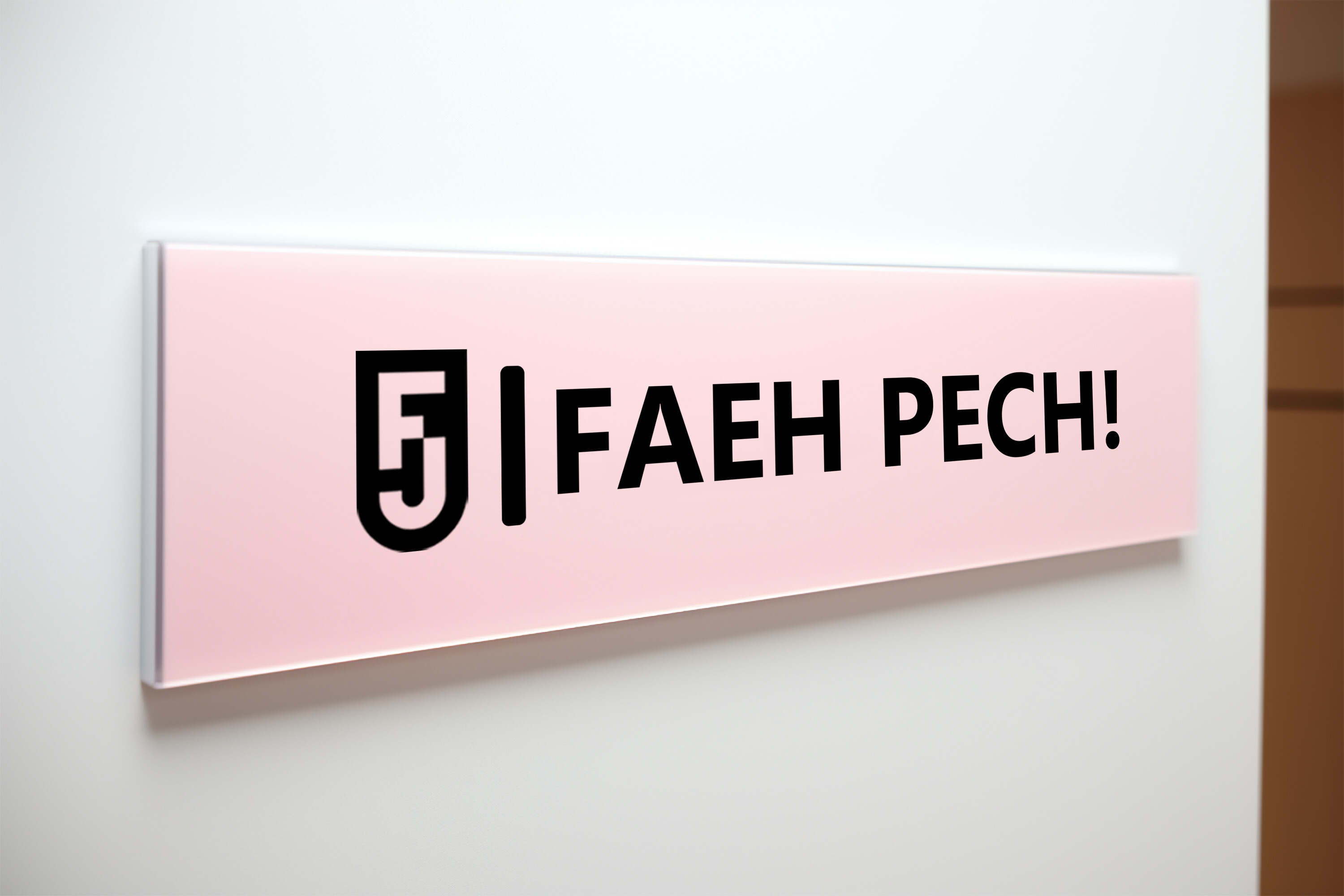 Wall Name Plate Mockup Template