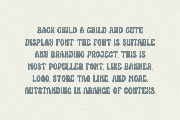 Back Child Font - Preview 1