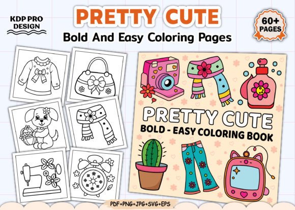 Bold and Easy Pretty Cute Coloring Book