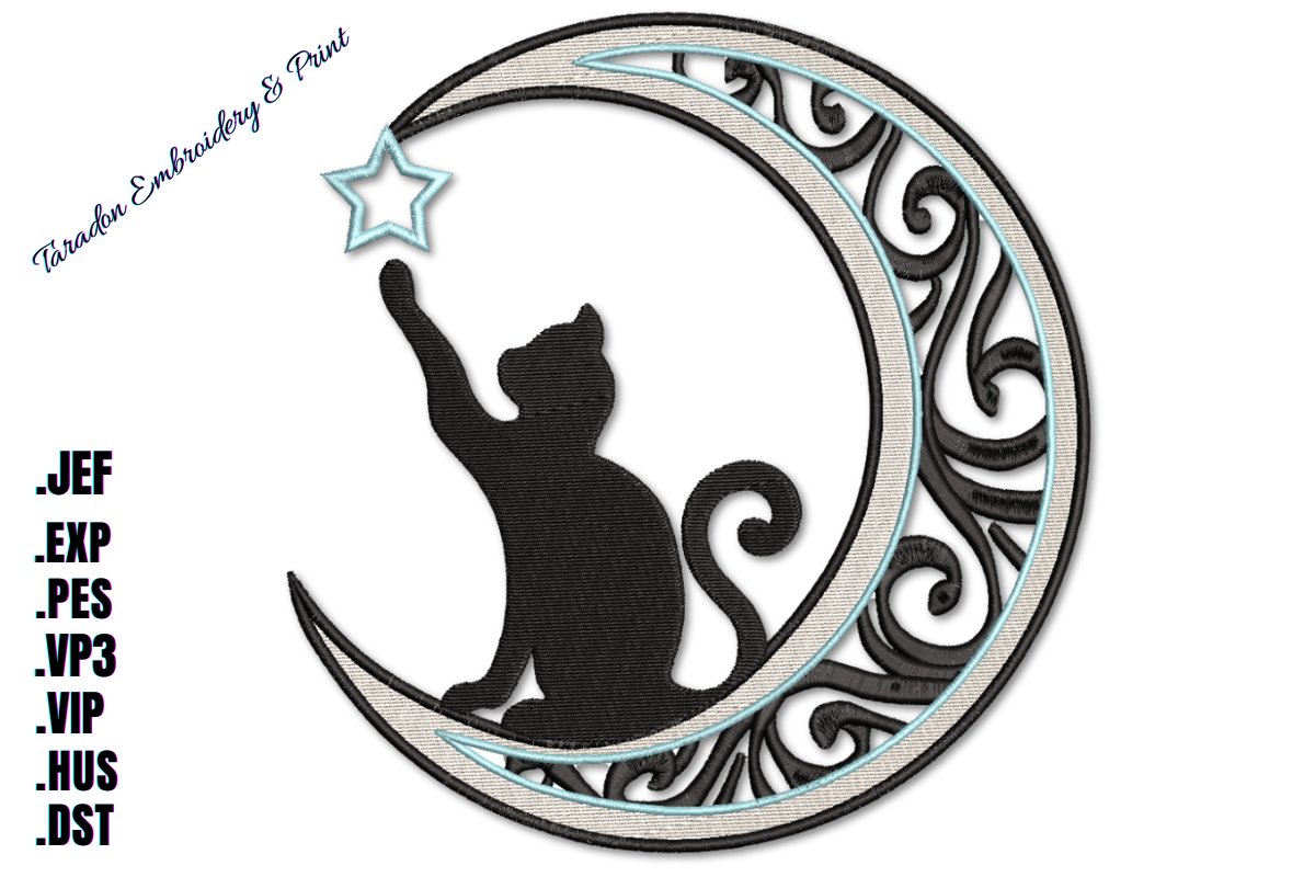 Celesital Cat Machine Embroidery Design