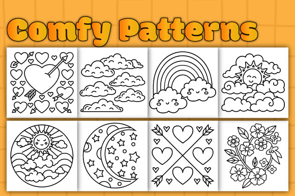 Comfy Patterns Bold Easy Coloring Pages