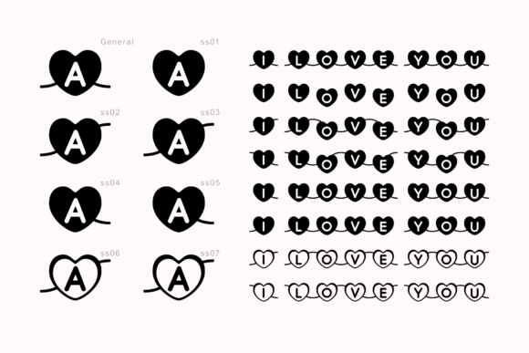 Connected Hearts Font - Preview 2