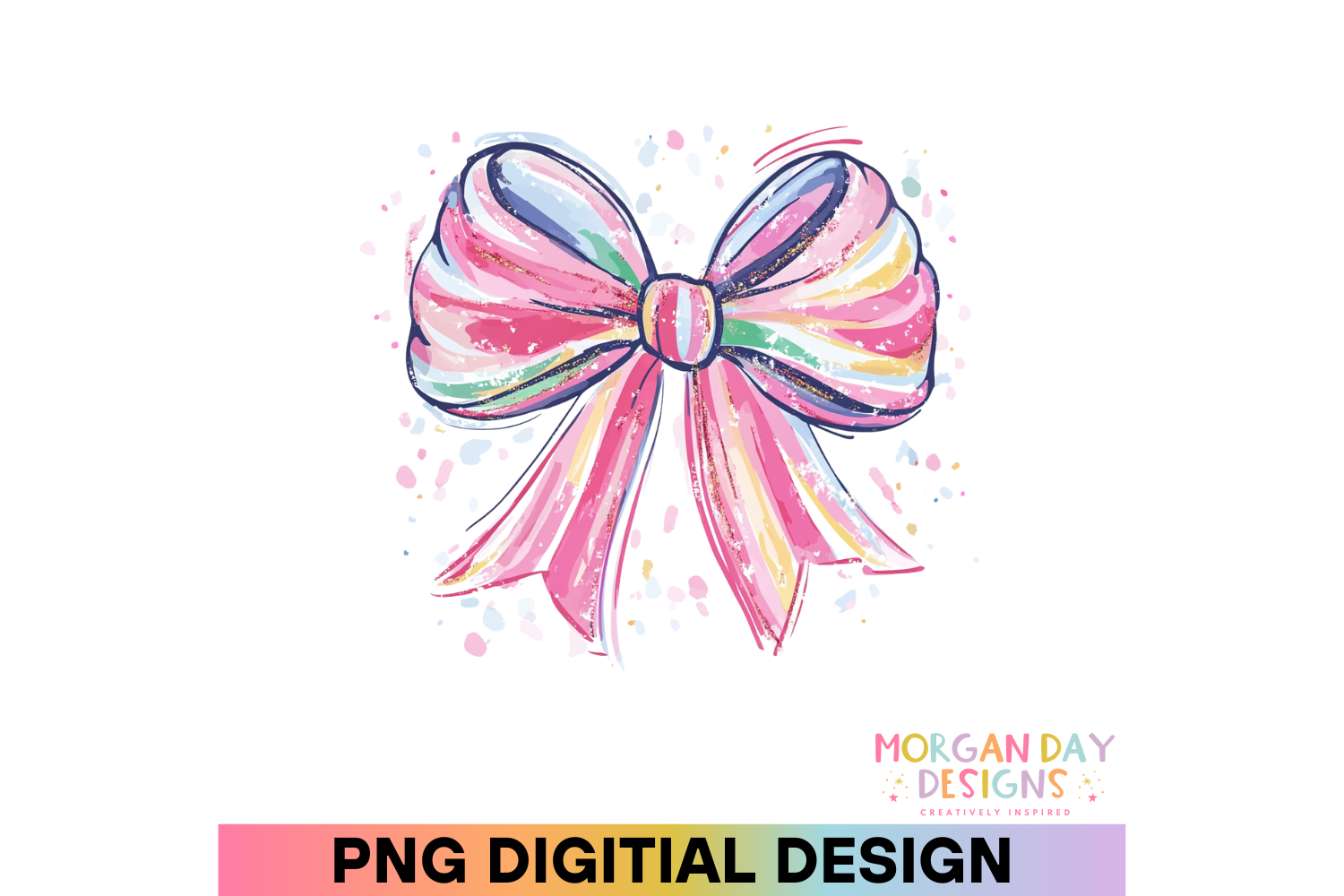 Coquette Brushstroke Bow PNG Graphic by Morgan Day Designs · Creative ...